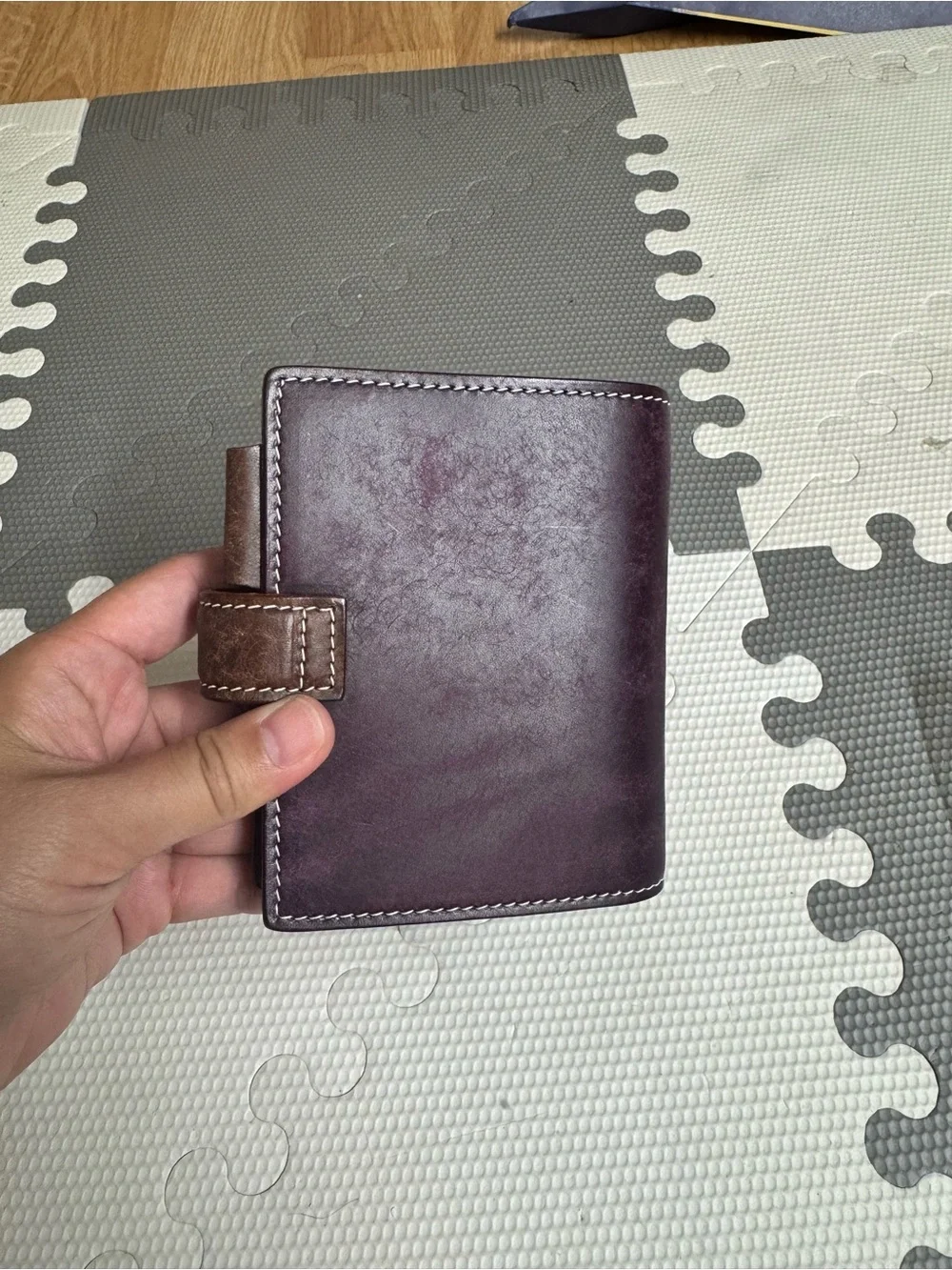 Mini 5 Pueblo leather planner Purple and Brown